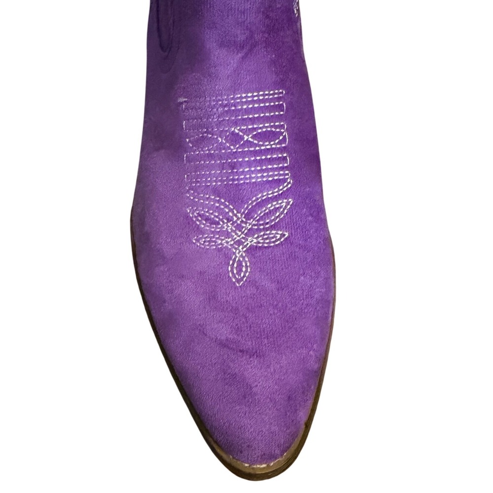 Fomoti Womens Purple Faux Suede Western Cowboy Boots Embroidered Sz 11 NEW - Picture 14 of 15